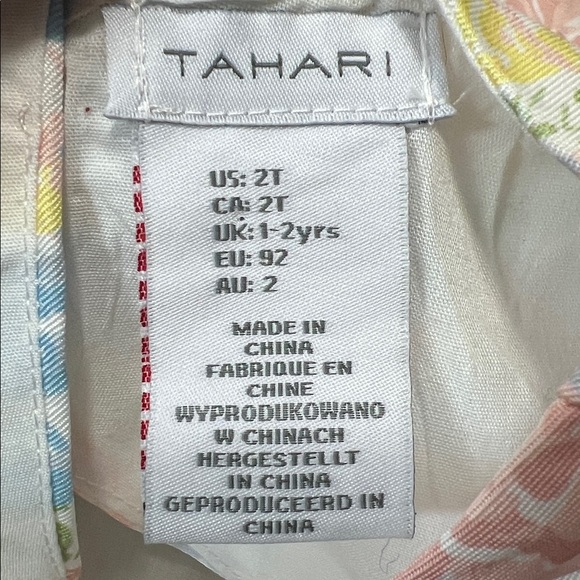 Tahari Pastel floral cap sleeve scallop hem formal dress size 2T - Picture 13 of 15